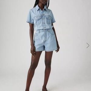 Levi's Light Wash Denim High-Rise Jean Shorts